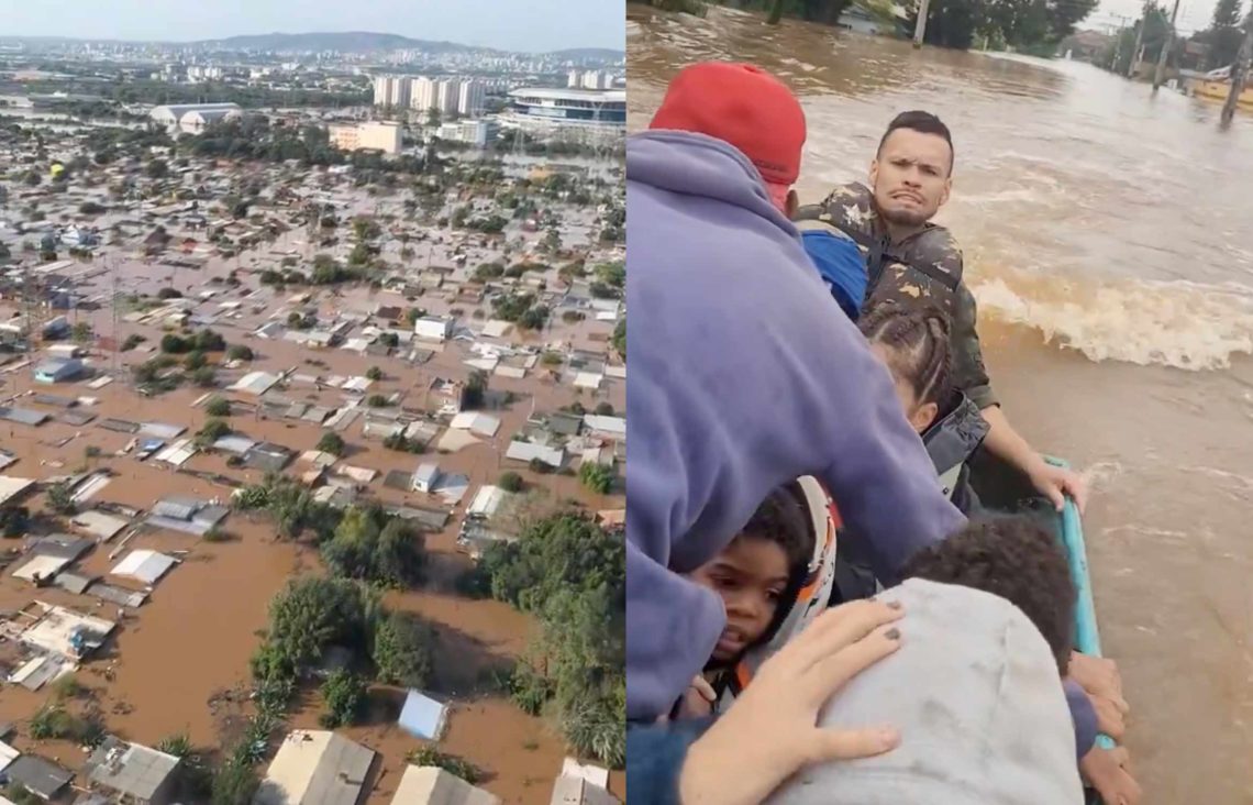 Bilder fra flom i Porto Alegre i Brasil.